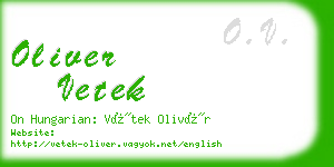 oliver vetek business card